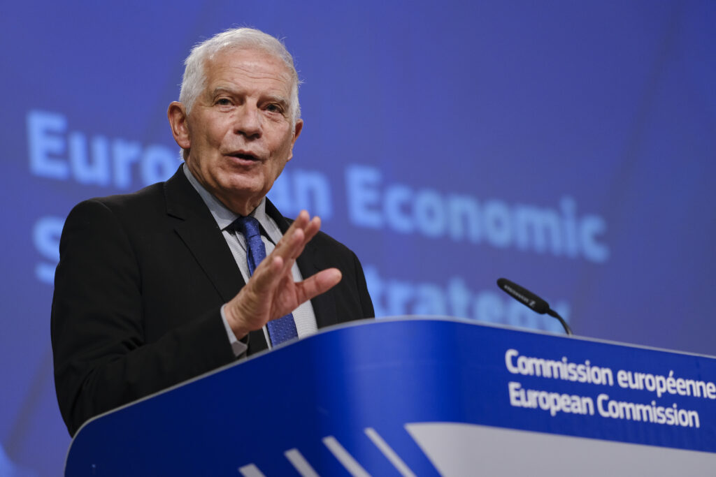 Press conference by HRVP Josep BORRELL FONTELLES on the European Economic Security Strategy in Brussels, Belgium on Jun. 20, 2023.